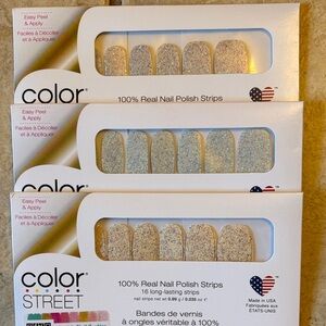Color Street Sparkling White & Silver Glitter Nail Strips by Color Street